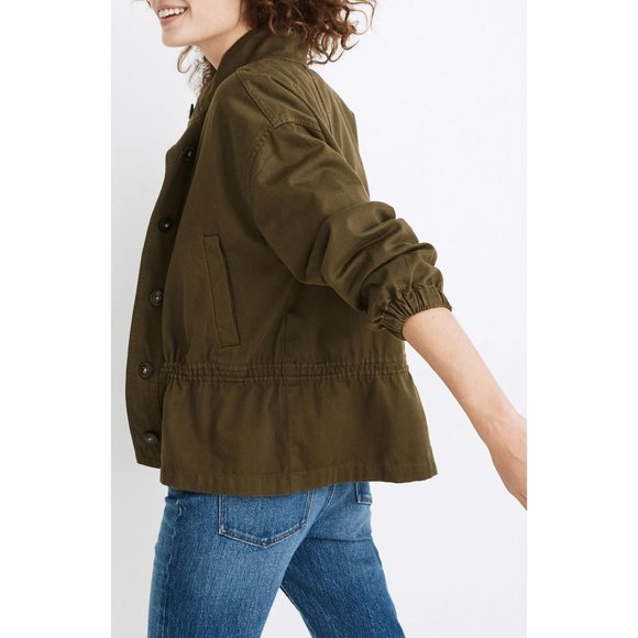 Madewell Highbury Military Jacket in Kale Green Size XL - Picture 3 of 10